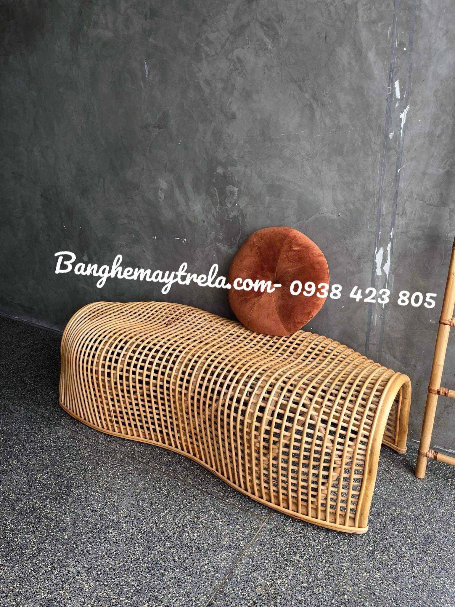 Ghế mây uốn caro